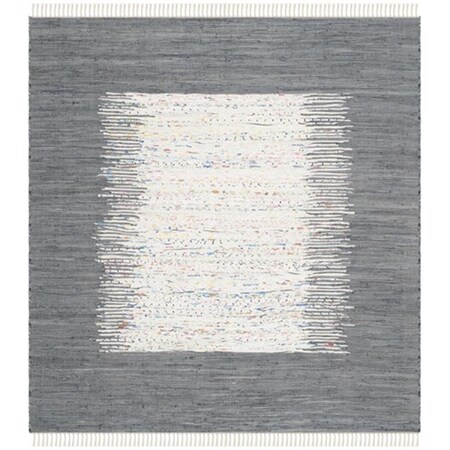 Safavieh Montauk Hand Woven Square Rug- Ivory - Grey- 6 x 6 ft. MTK711G-6SQ